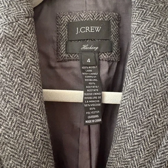 J. Crew Women's Blazer in Charcoal Herringbone - Picture 4 of 6